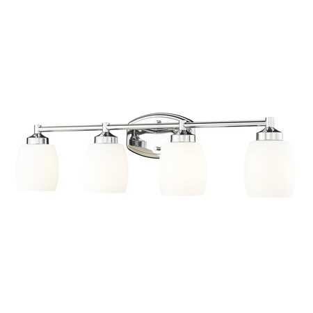 Z-Lite Kendrick 4 Light Vanity, 31.25in. W x 8.5in. H, Chrome 745-4V-CH